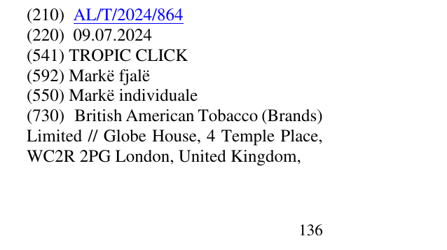 Zëri i markës TROPIC CLICK në buletin