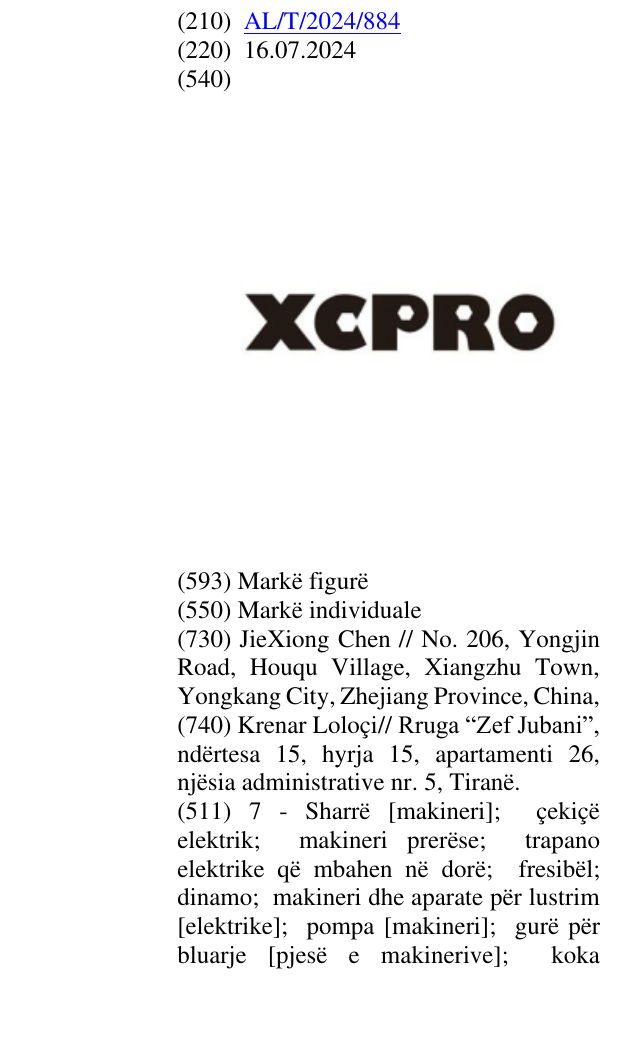 Zëri i markës XCPRO në buletin