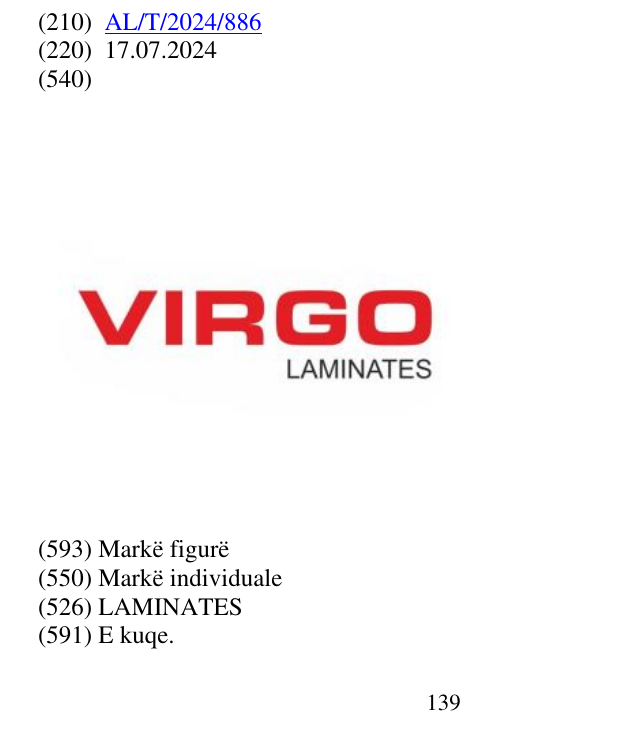 Zëri i markës LAMINATES në buletin