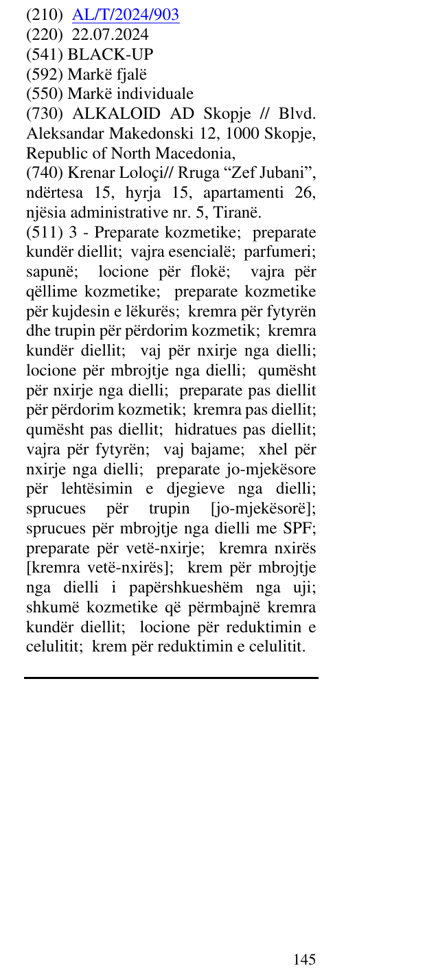 Zëri i markës BLACK-UP në buletin