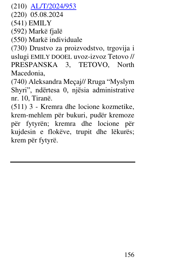 Zëri i markës EMILY në buletin