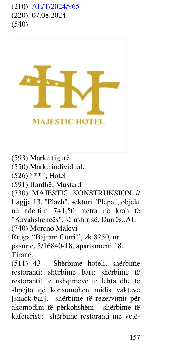 Zëri i markës ****; Hotel në buletin