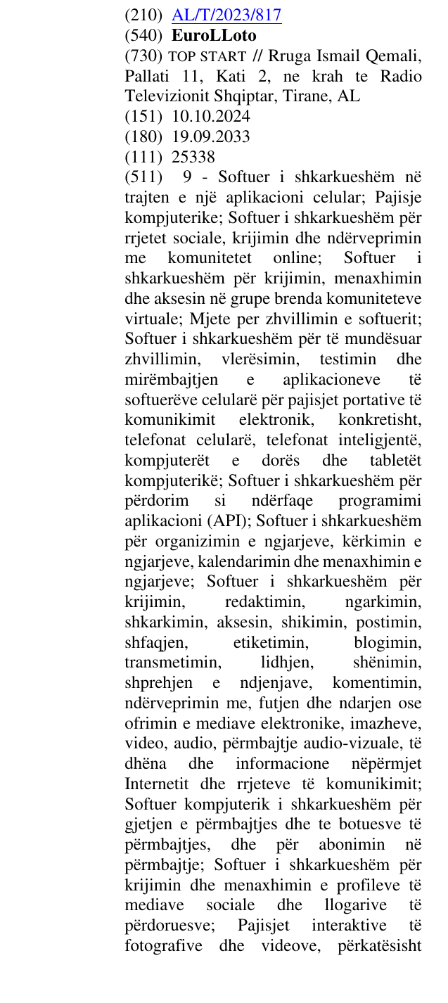 Zëri i markës EuroLLoto në buletin