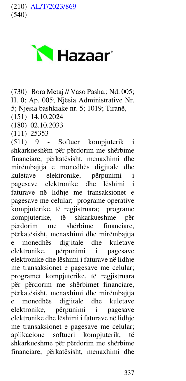 Zëri i markës ® në buletin