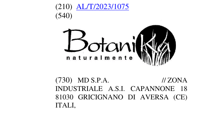 Zëri i markës BotaniKa NATURALMENTE në buletin