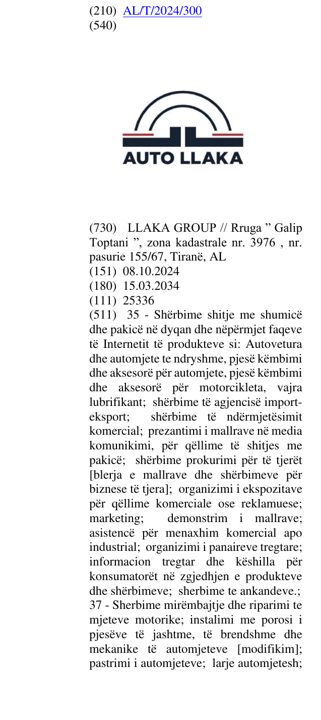 Zëri i markës AUTO në buletin