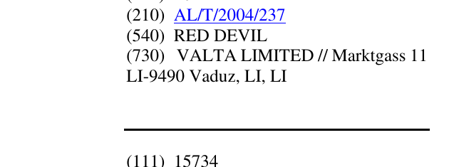 Zëri i markës RED DEVIL në buletin