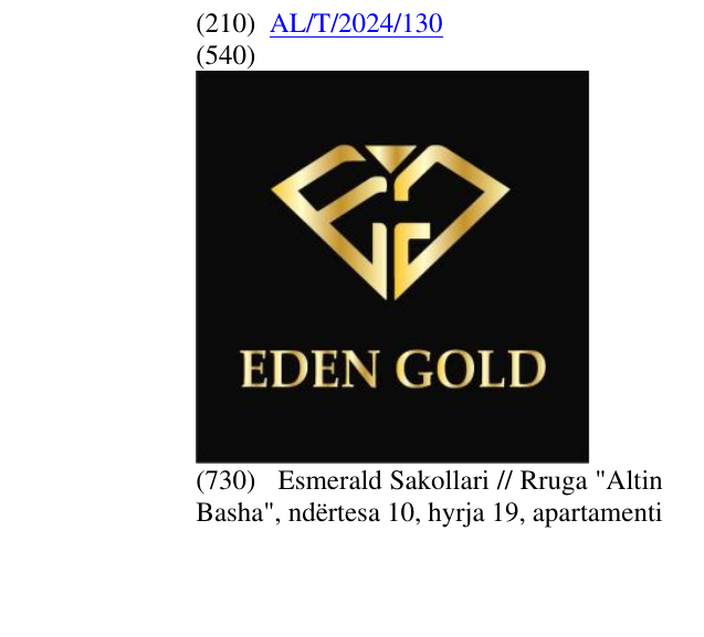 Zëri i markës EDEN GOLD në buletin