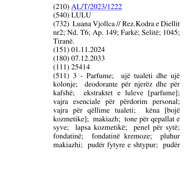 Zëri i markës LULU në buletin