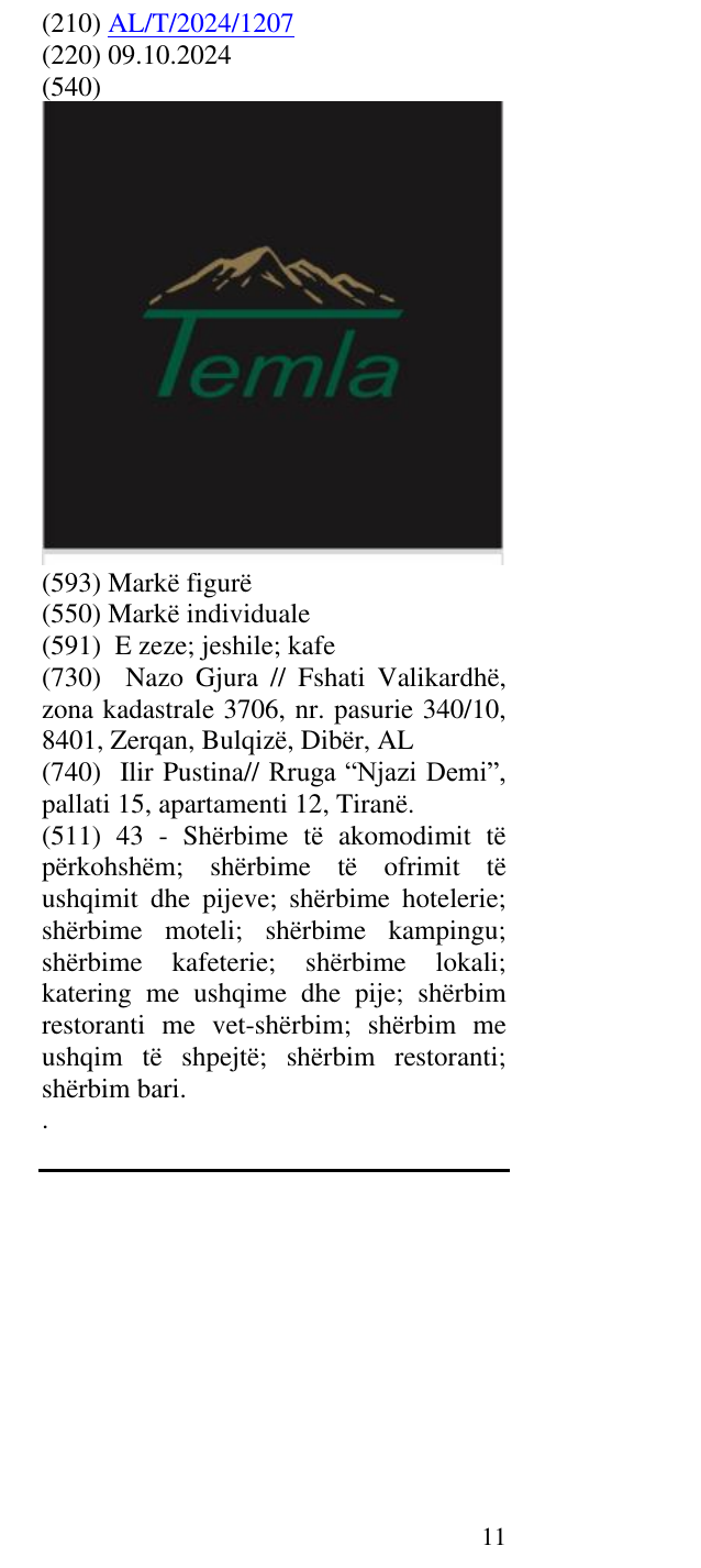 Zëri i markës TEMLA në buletin