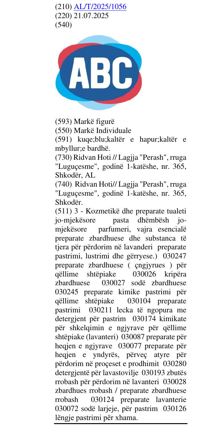 Zëri i markës ABC në buletin