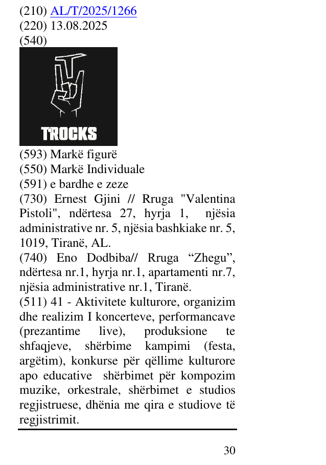 Zëri i markës TROCKS në buletin