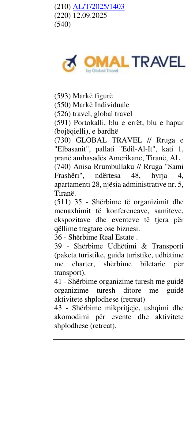 Zëri i markës travel, global travel në buletin