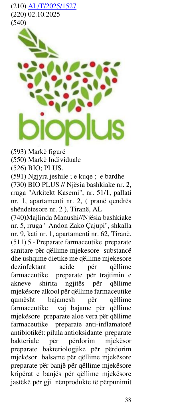 Zëri i markës BIO; PLUS. në buletin