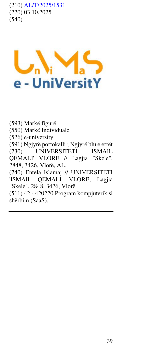 Zëri i markës e-university në buletin