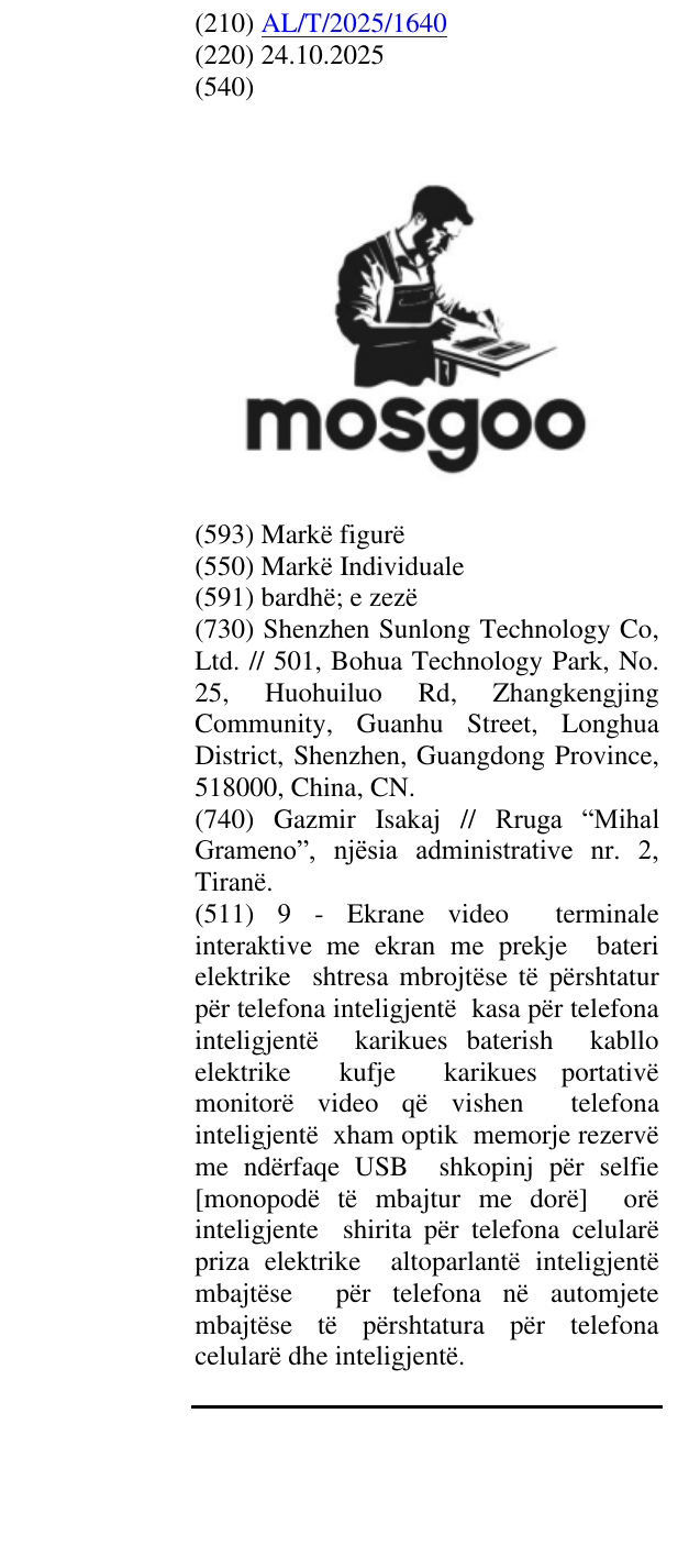 Zëri i markës MOSGOO në buletin