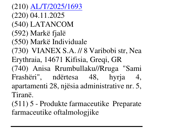 Zëri i markës LATANCOM në buletin