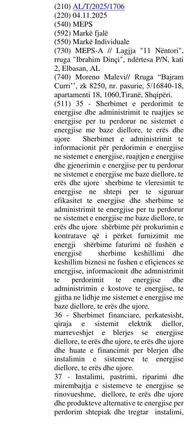 Zëri i markës MEPS në buletin