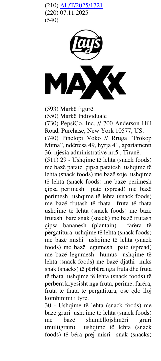 Zëri i markës Lay's MAXX në buletin