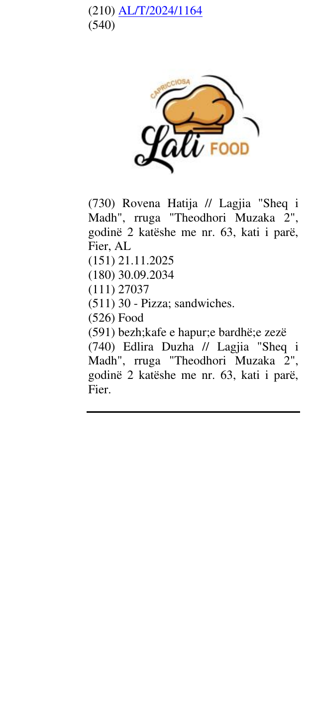Zëri i markës Food në buletin