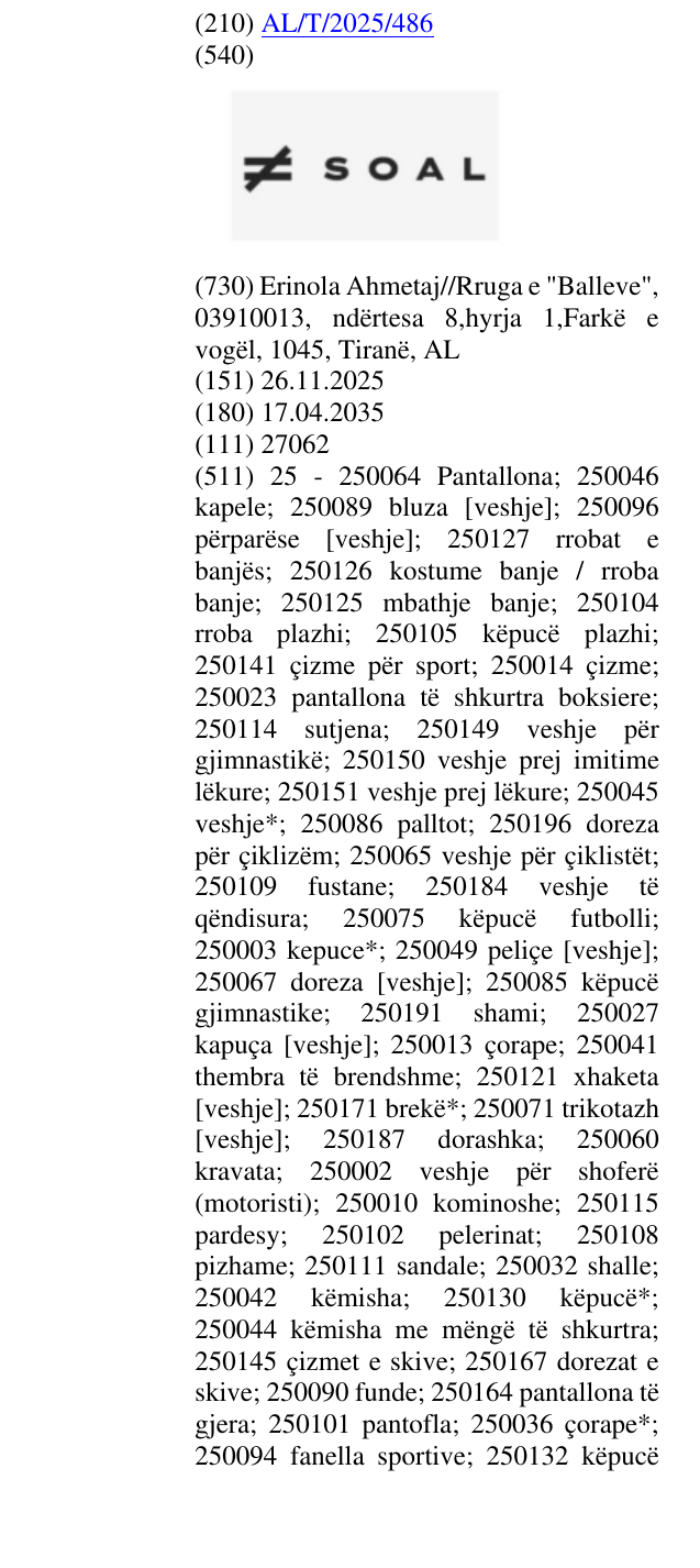 Zëri i markës SOAL në buletin
