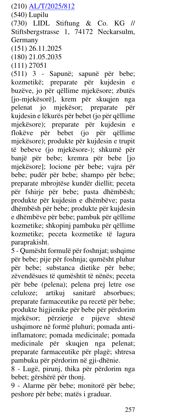 Zëri i markës Lupilu në buletin
