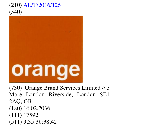 Zëri i markës ORANGE në buletin
