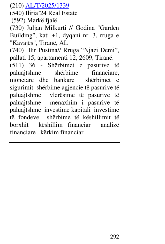 Zëri i markës Iliria’24 Real Estate në buletin