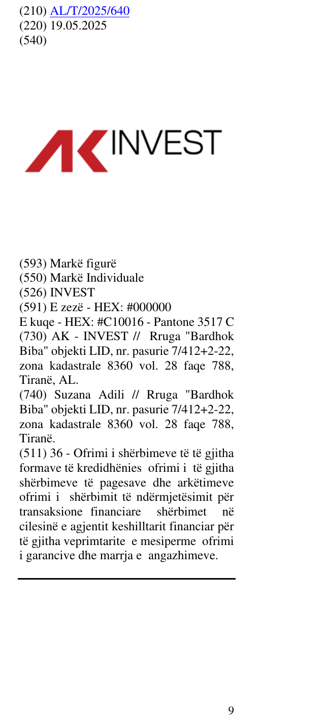 Zëri i markës INVEST në buletin