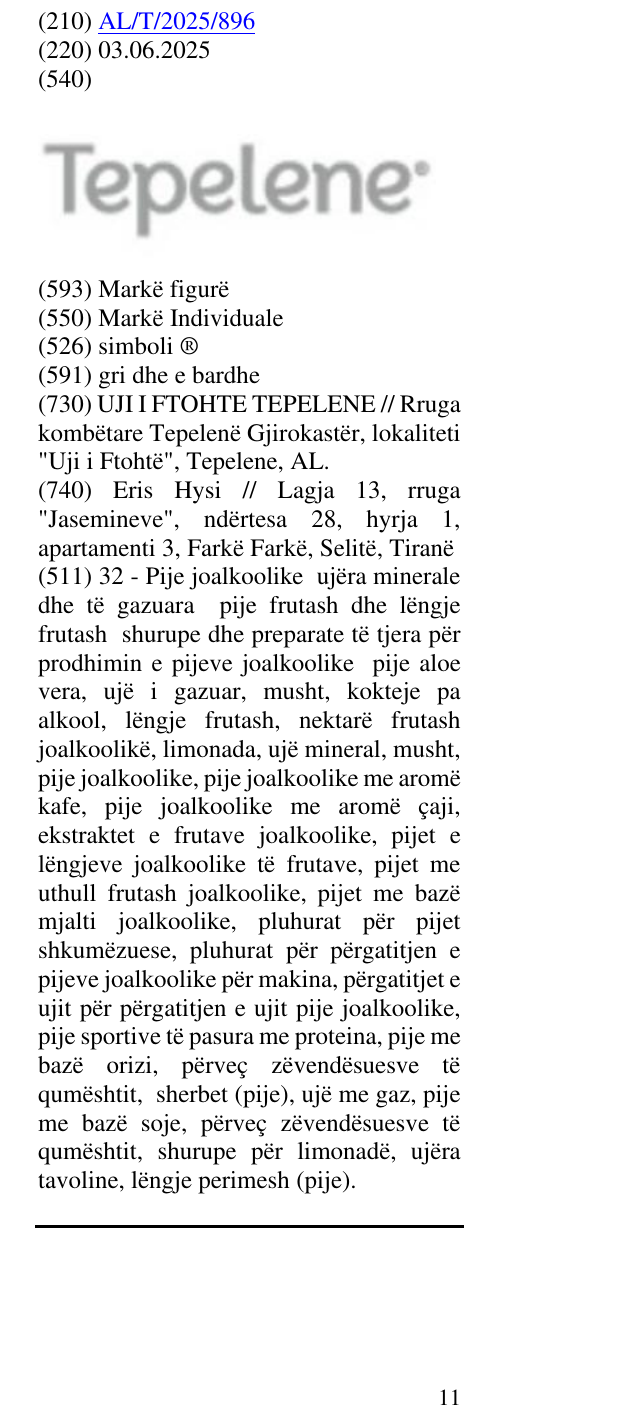 Zëri i markës simboli ® në buletin