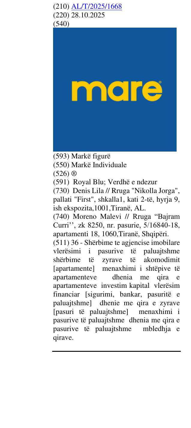 Zëri i markës ® në buletin