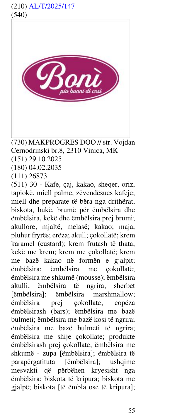 Zëri i markës Boni piu buoni di cosi në buletin