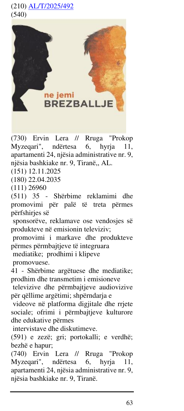 Zëri i markës ne jemi BREZBALLJE në buletin