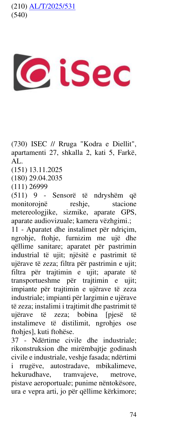 Zëri i markës iSec në buletin