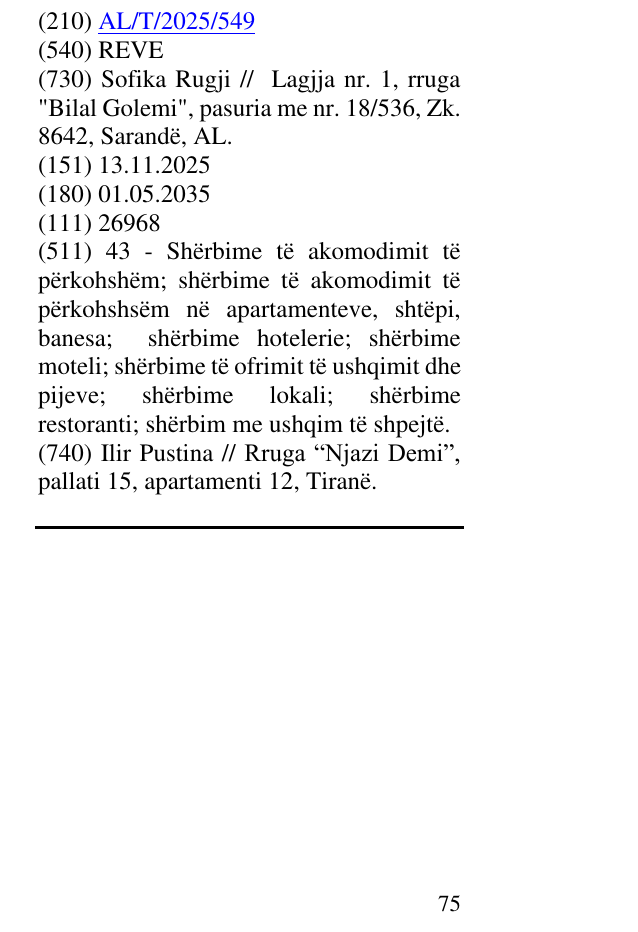 Zëri i markës REVE në buletin