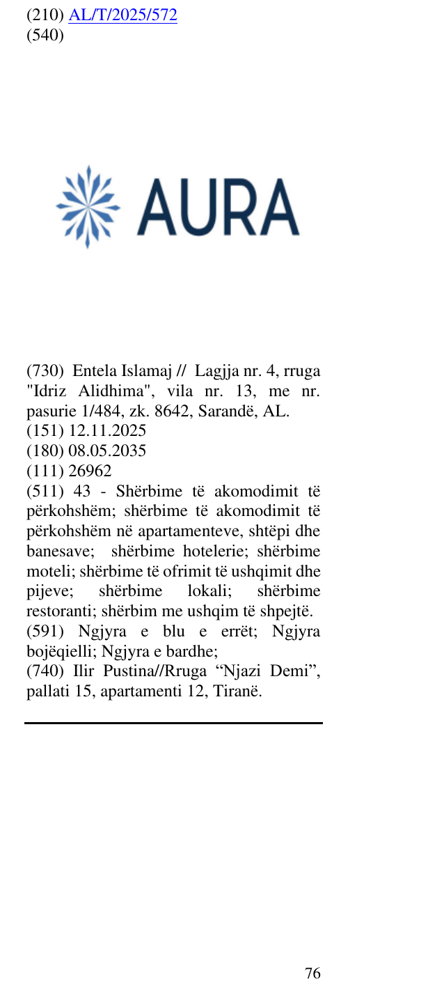 Zëri i markës AURA në buletin