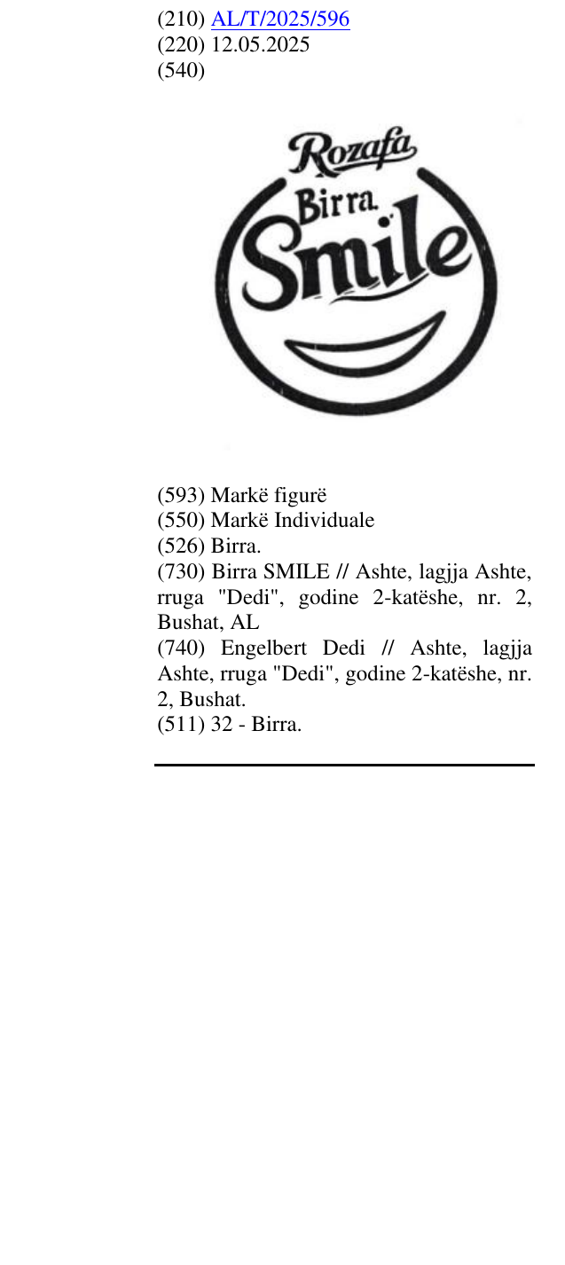 Zëri i markës Birra. në buletin