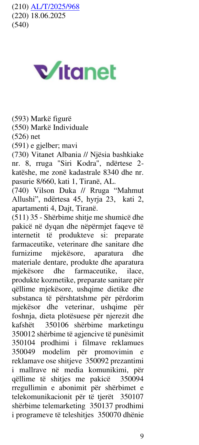 Zëri i markës net në buletin