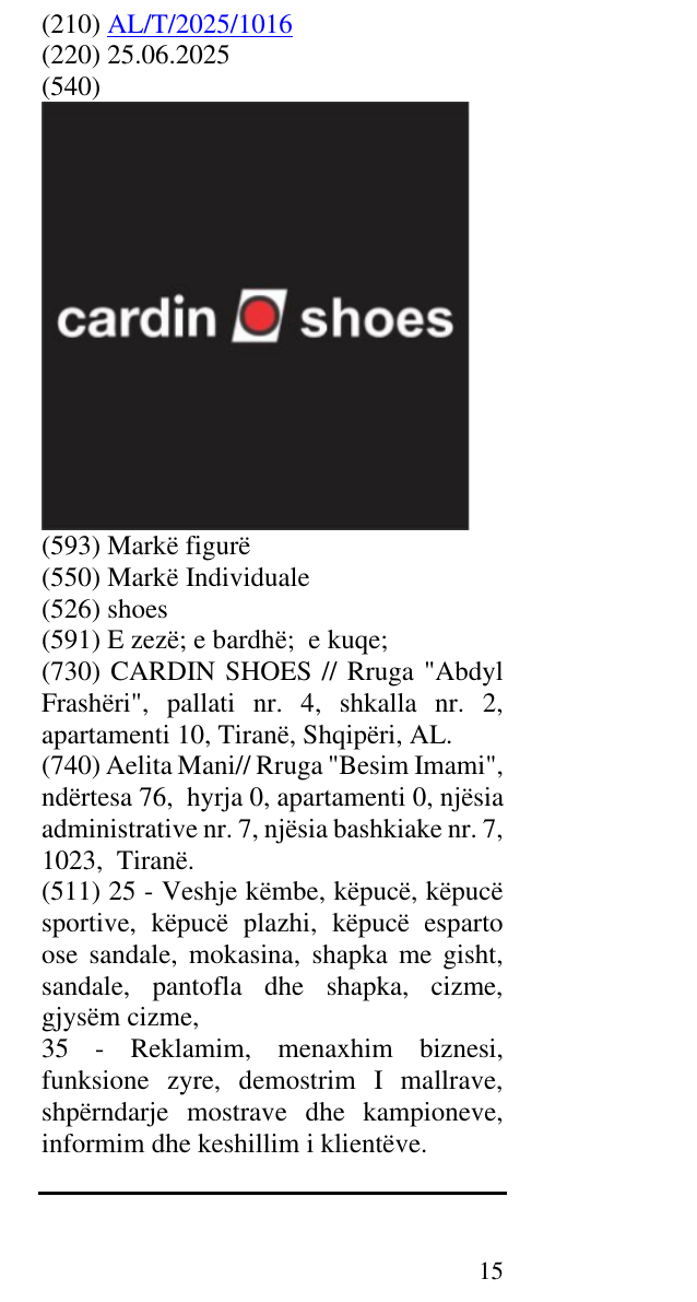 Zëri i markës shoes në buletin