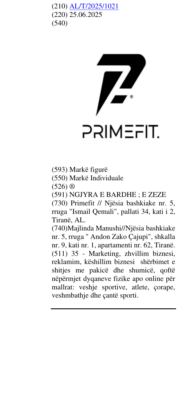 Zëri i markës ® në buletin