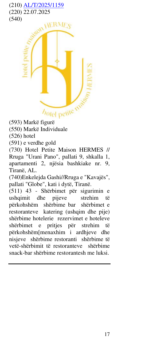 Zëri i markës hotel në buletin