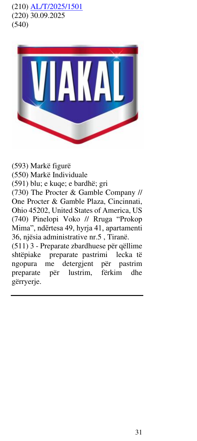 Zëri i markës VIAKAL në buletin