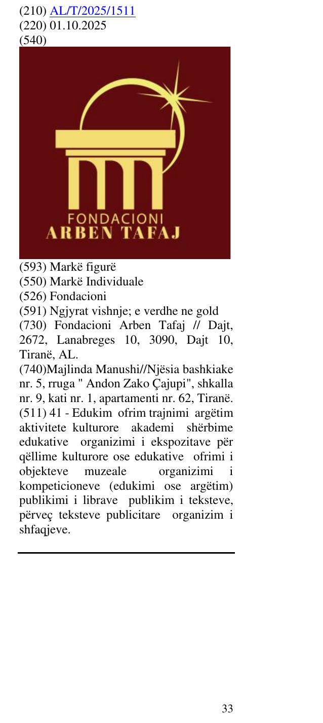 Zëri i markës Fondacioni në buletin
