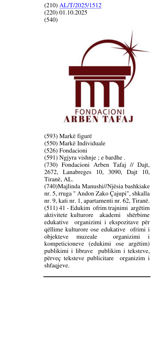 Zëri i markës Fondacioni në buletin
