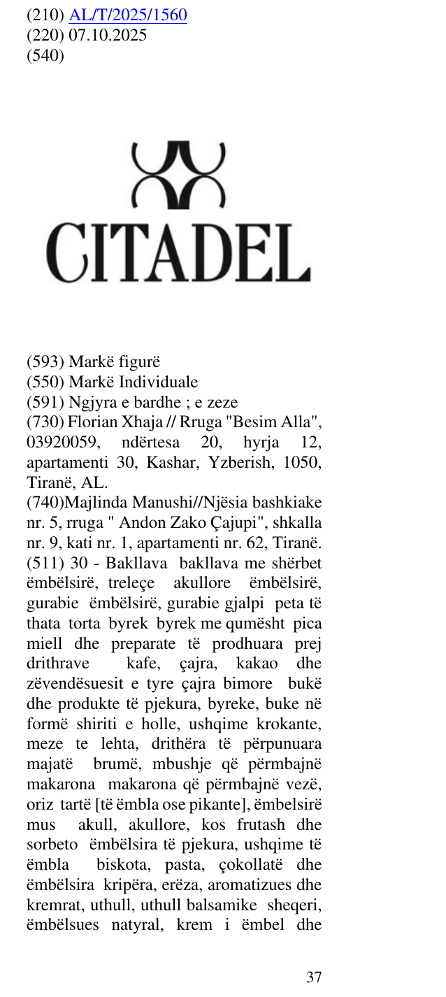 Zëri i markës CITADEL në buletin