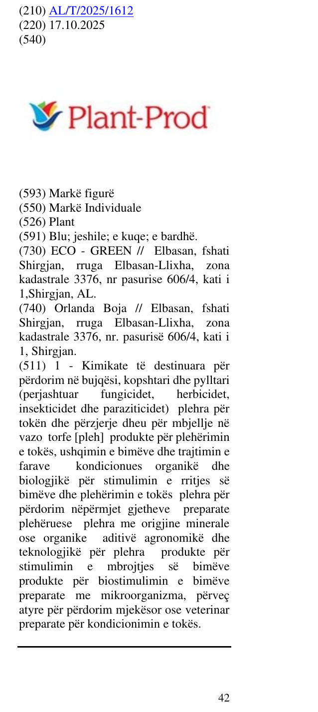 Zëri i markës Plant në buletin