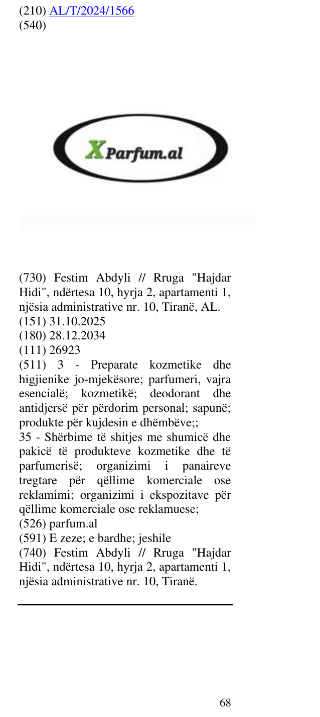 Zëri i markës parfum.al në buletin