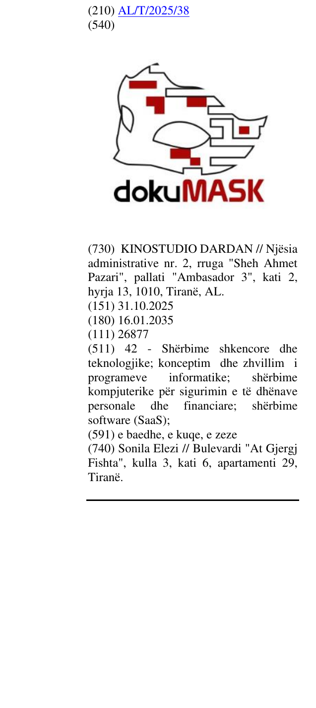 Zëri i markës dokumask në buletin