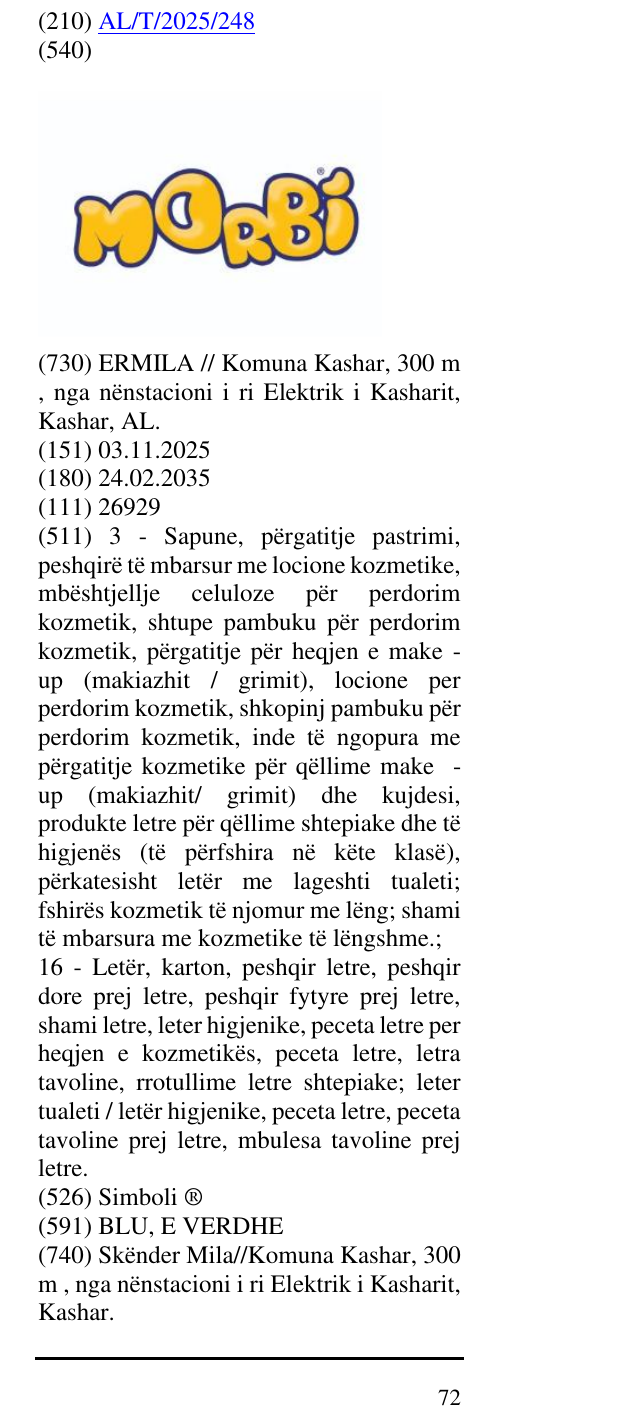 Zëri i markës Simboli ® në buletin