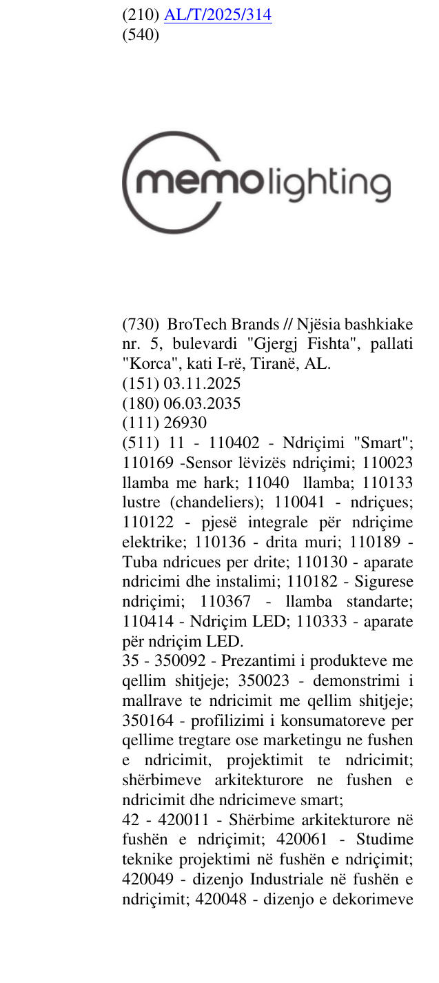 Zëri i markës lighting në buletin